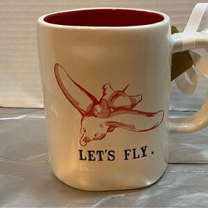 Rae Dunn  Disney Dumbo’s Let's Fly Mug - Red and White